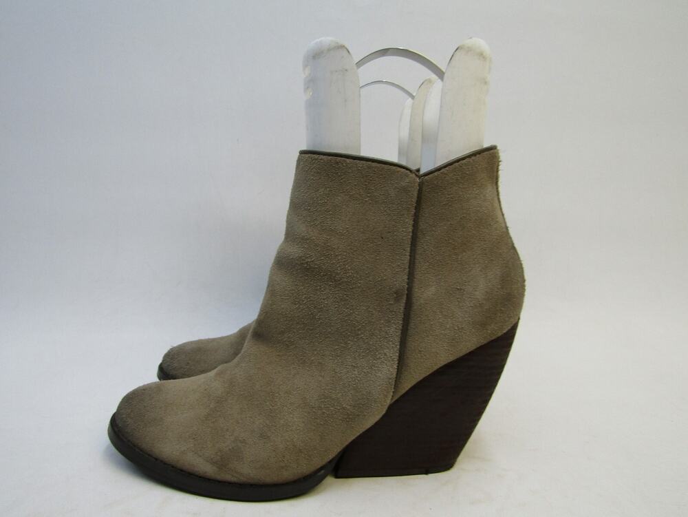 VERY VOLATILE Womens Size 8.5 M Brown Suede Zip Wedge Ankle Fashion Boots Bootie